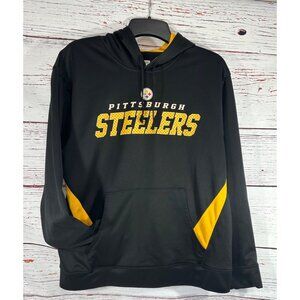 Pittsburgh Steelers NFL Team Apparel Hoodie Black & Gold Logo Mens Large